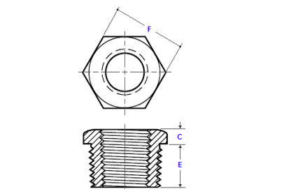 Dimensions Hex Head Bushings ASME B16.11