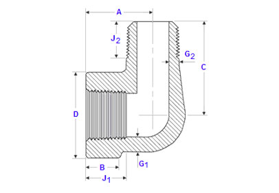 Dimensions Threaded Street Elbows ASME B16.11