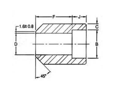 ASME B16.11 Socket Weld Boss Dimensions