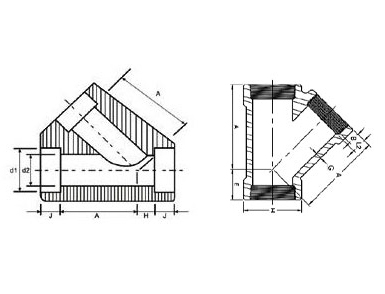 ASME B16.11 Socket Weld Lateral Tee Dimensions