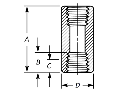 ASME B16.11 Threaded Half Coupling Dimensions