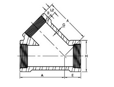 ASME B16.11 Threaded Lateral Tee Dimensions