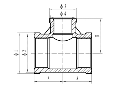 ASME B16.11 Threaded Reducing Tee Dimensions